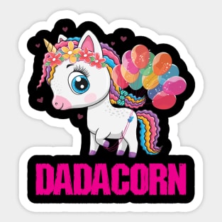 Dadacorn Unicorn Lovers Dad Sticker